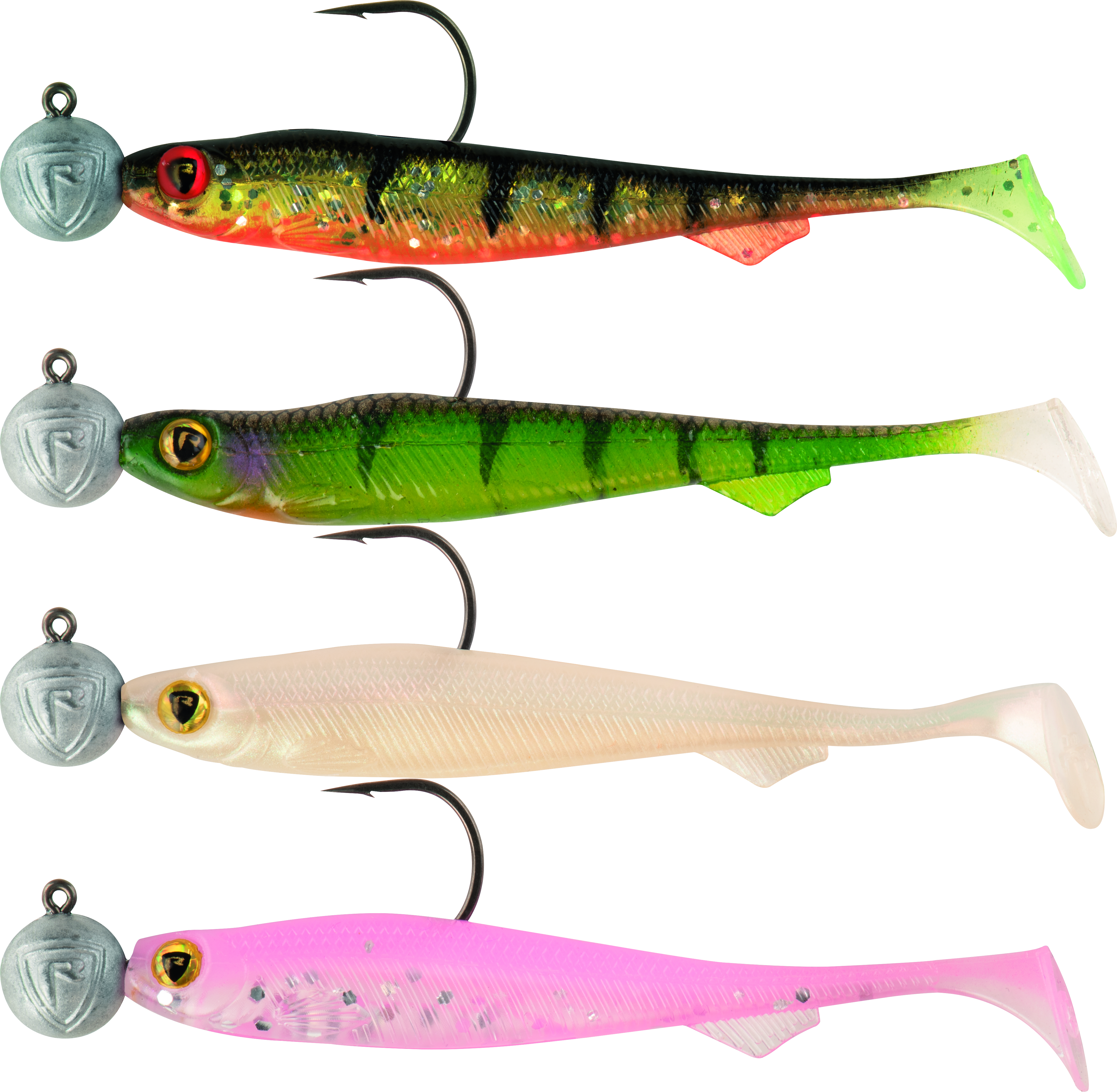 Slick Shad UV Mixed Colour Packs Loaded Head 1 11cm 10g 3 0in 