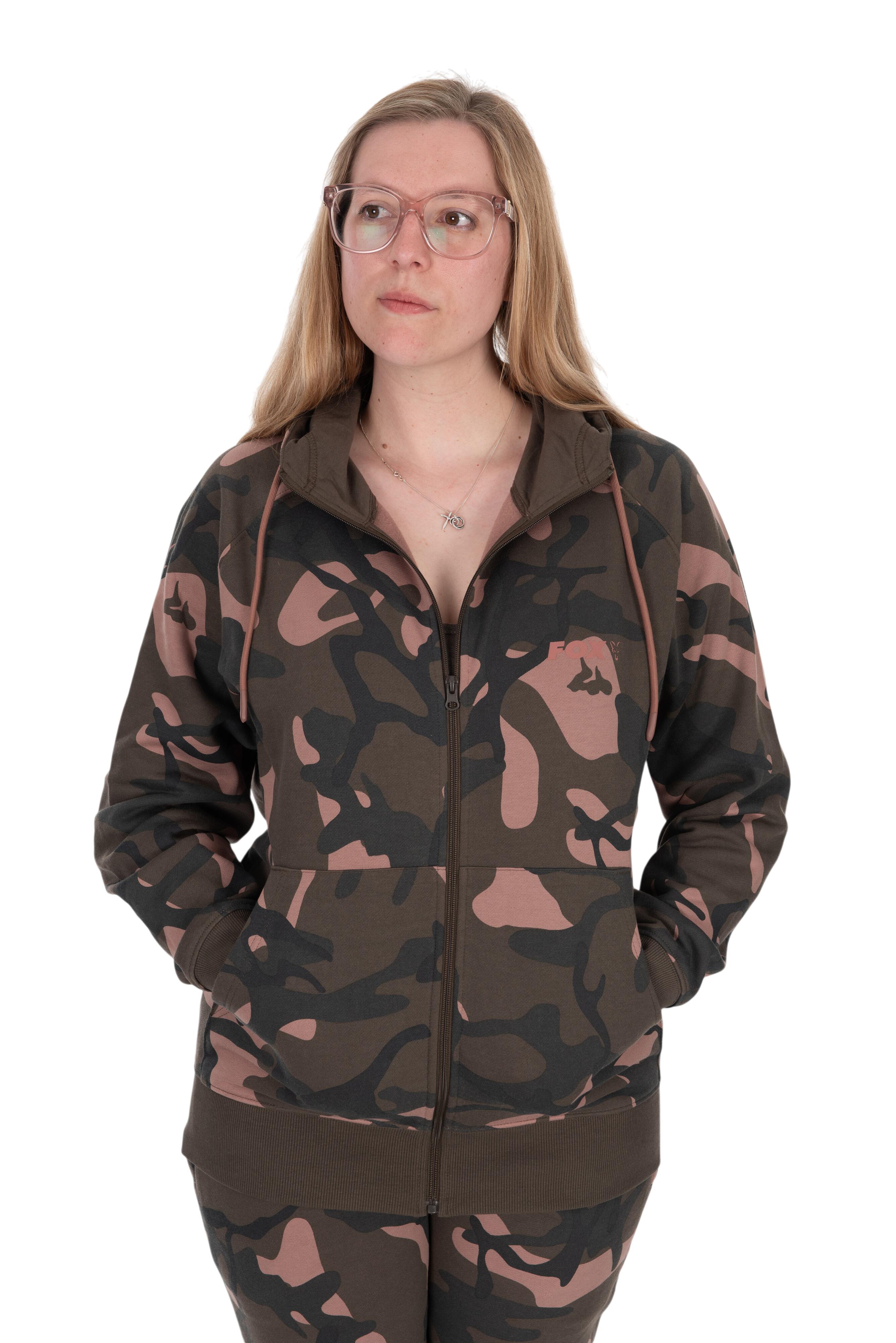 Hanorac cu fermoar Womens Zipped Camo Hoodie - Sz S 8-10