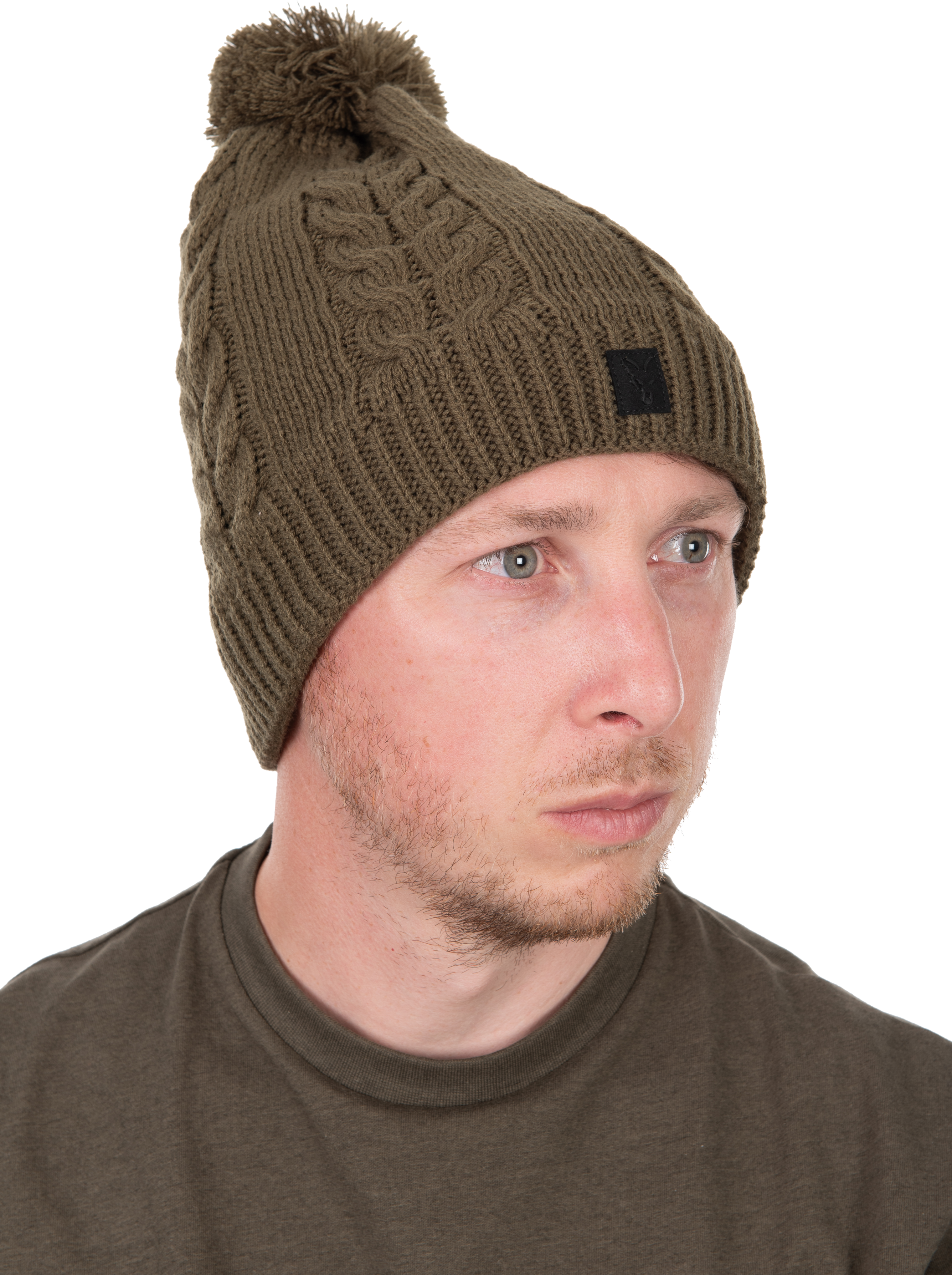 Khaki Knitted Bobble 