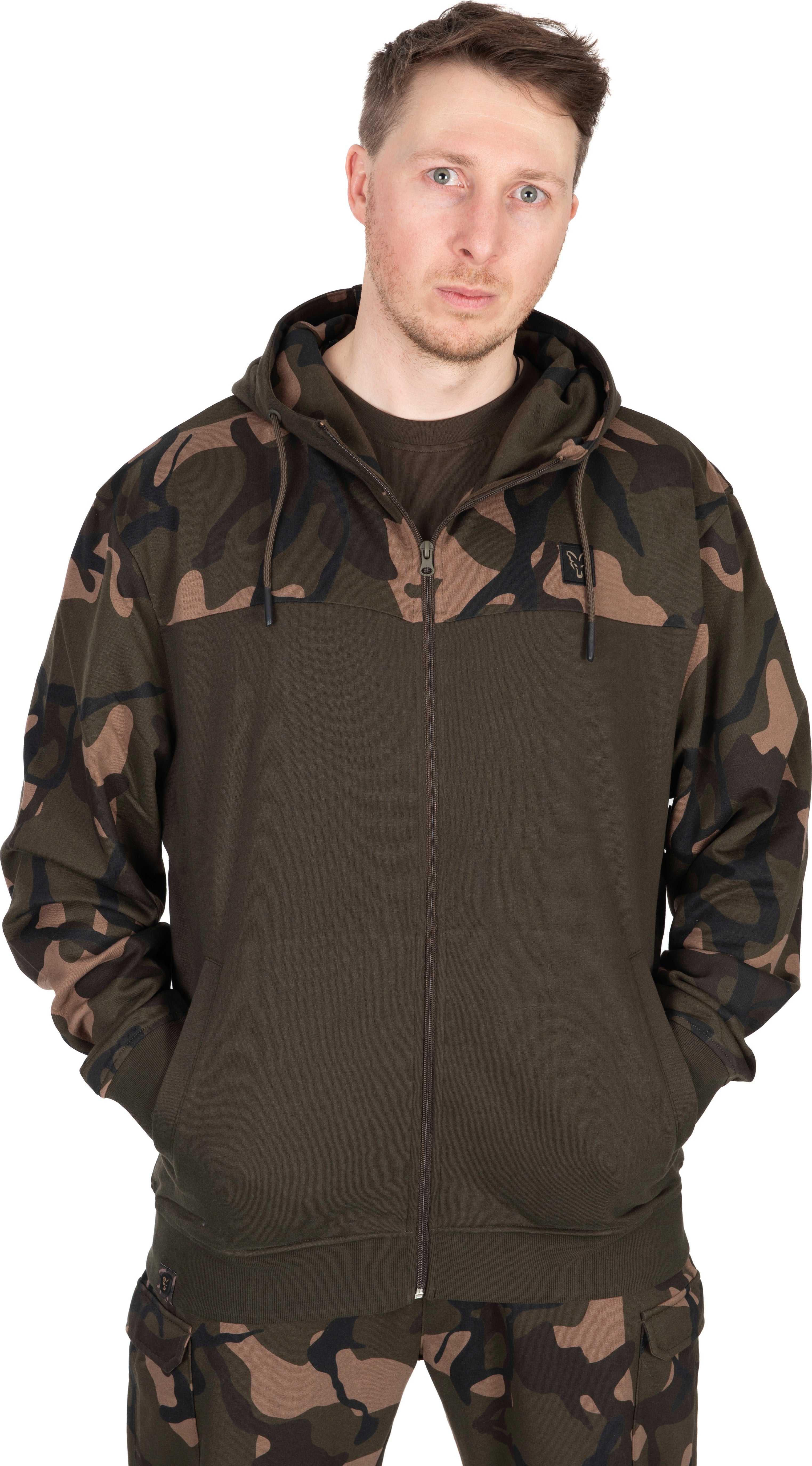 LW Khaki Camo Split Zip Hoody L