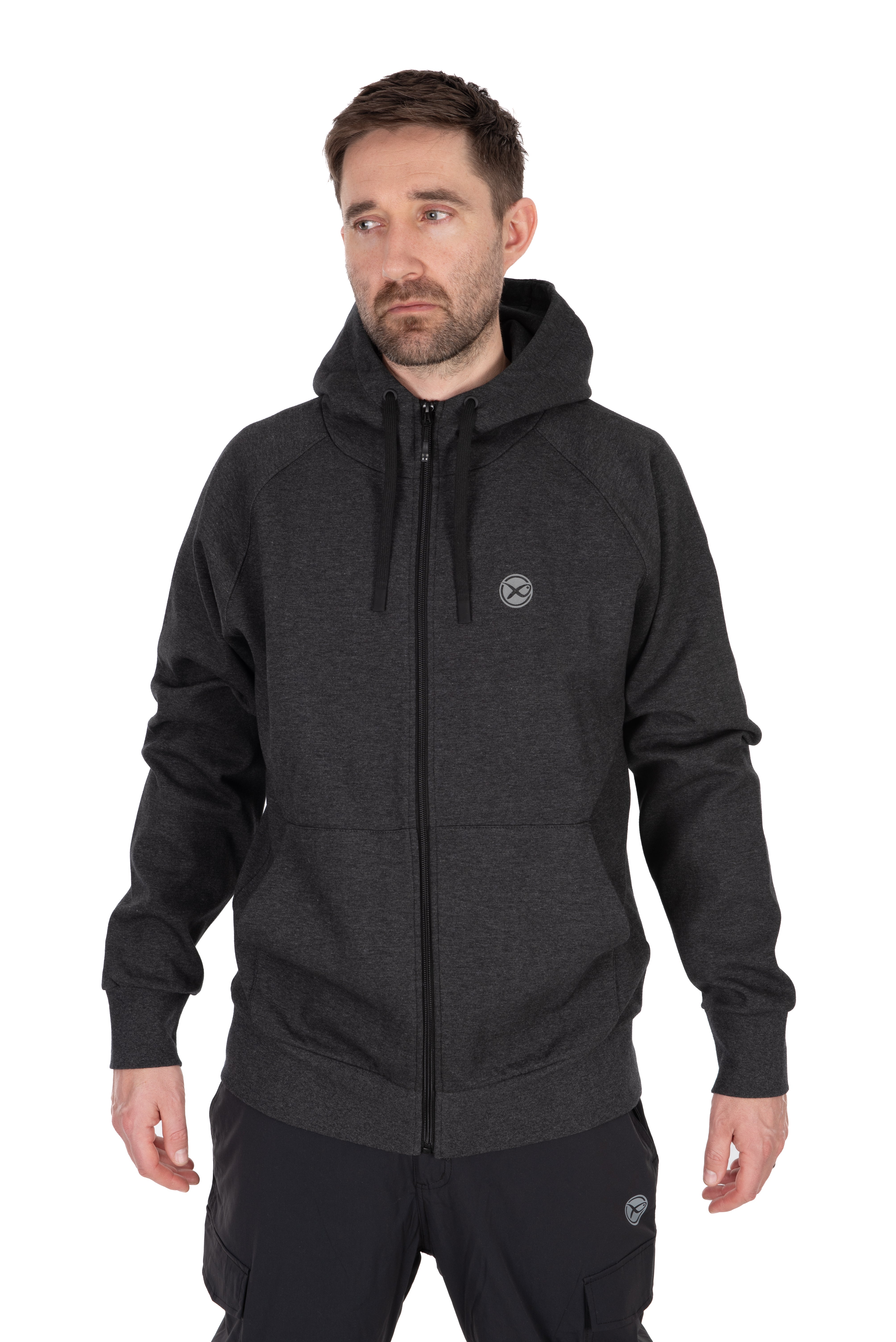 Charcoal Marl Zip Hoody M