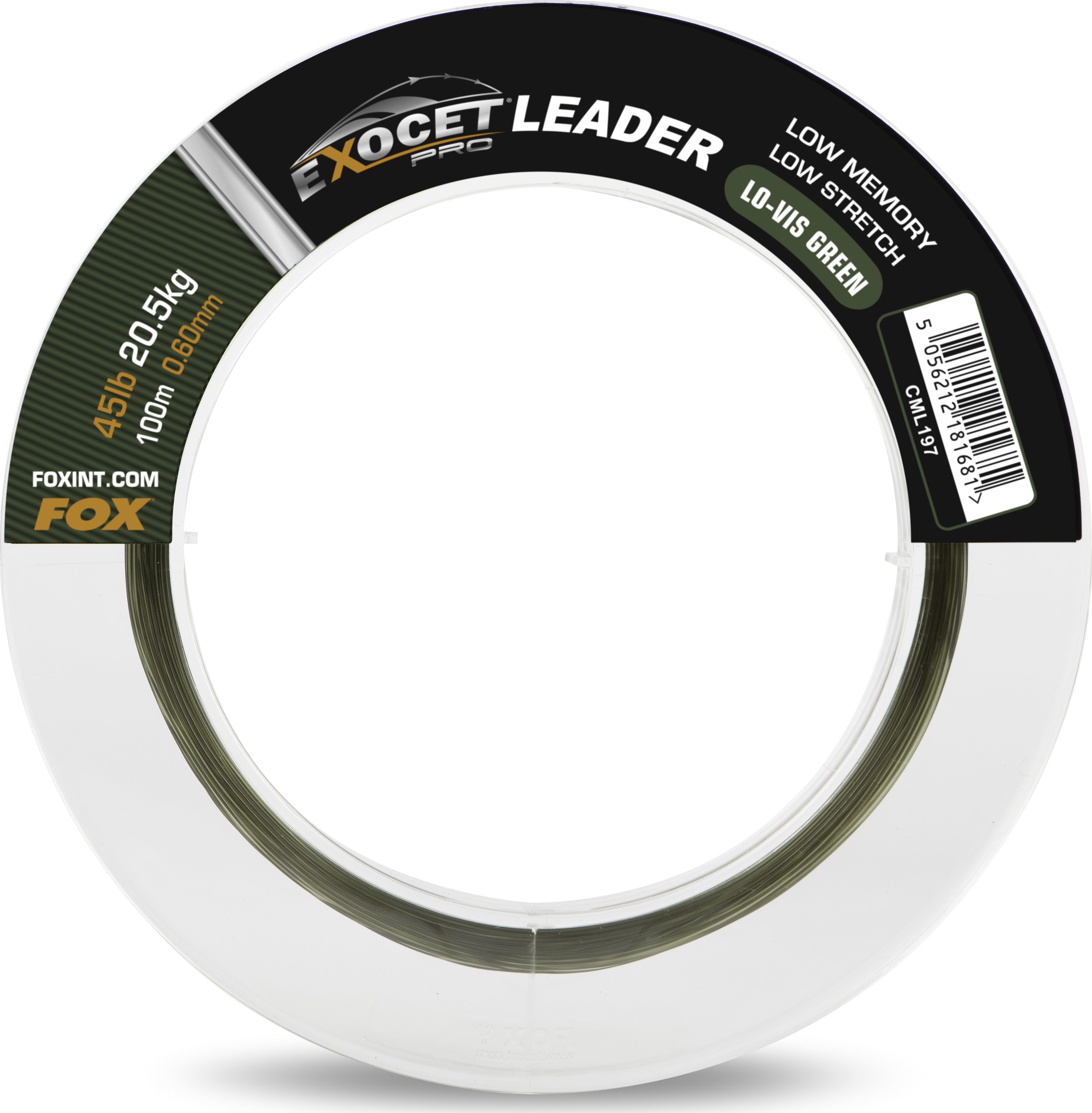 Exocet Pro Low Vis green Leader 45lb 20.5kg 0.60mm 100m