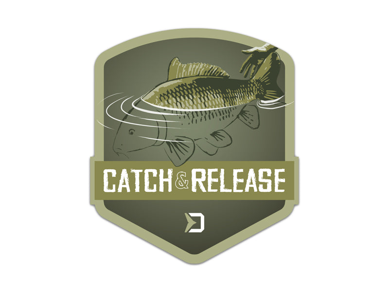 Sticker Delphin CATCH and RELEASE 9x8cm