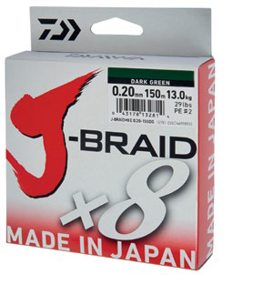 XX FIR DAIWA J-BRAID X8 VERDE 016MM/9KG/300M