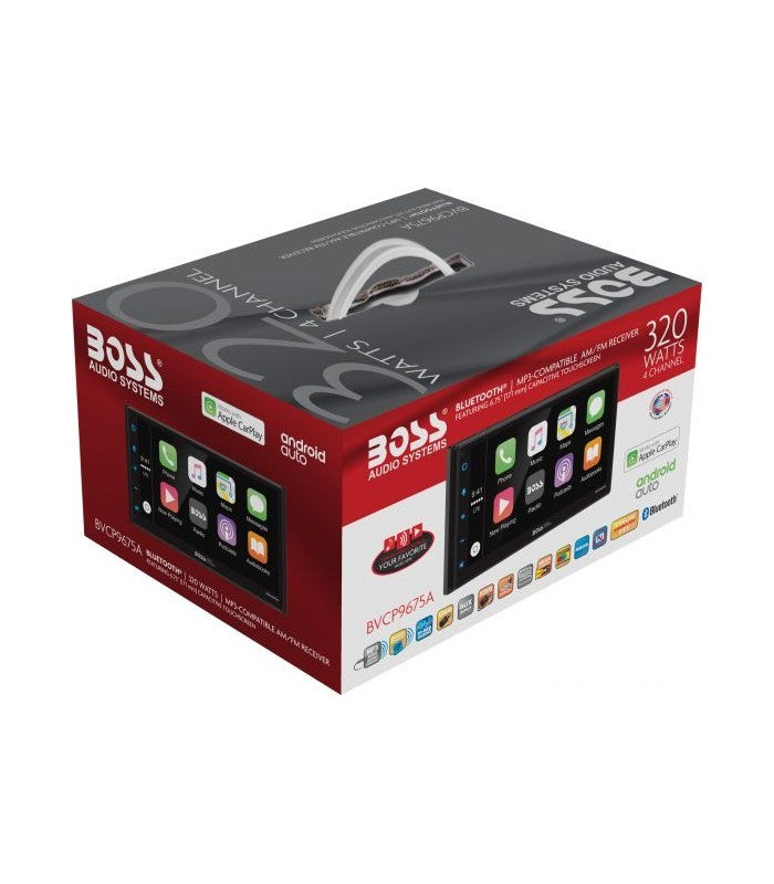Boss Audio sitem multimedia 4x80W touchscreen 6,75" Apple CarPlay & Android Auto, Double-Din