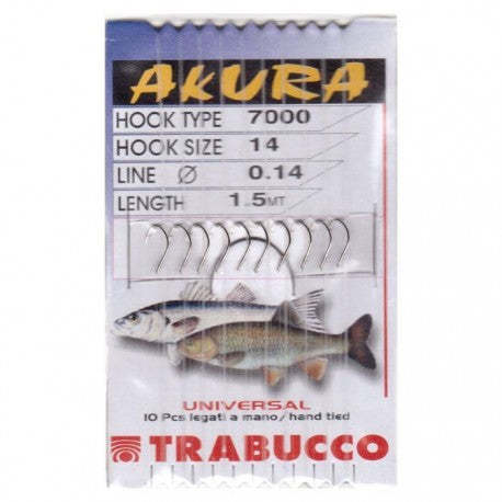 Cârlige legate Trabucco Akura 7000 Universal, 10 buc/plic
