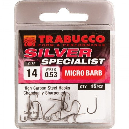 Cârlige Trabucco Silver Specialist, 15 buc/plic