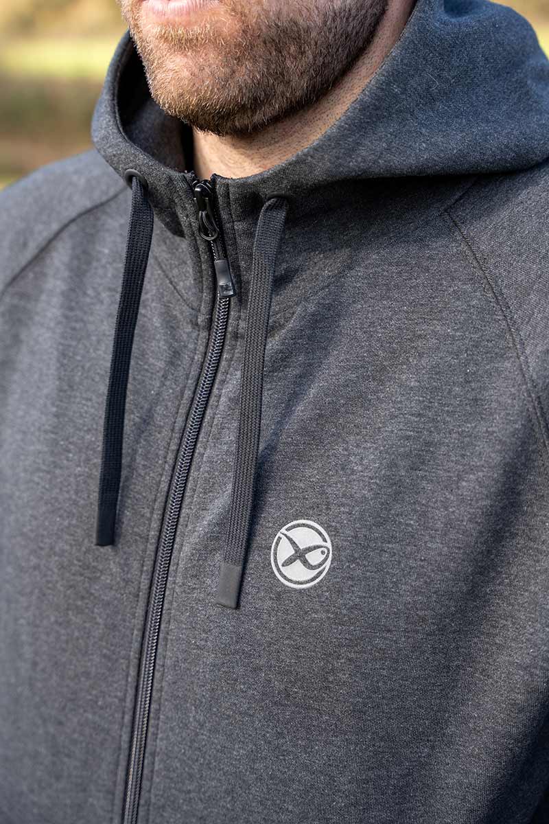 Matrix  Zipped Hoody – Charcoal Marl