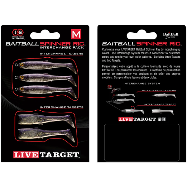 REZERVA MINNOW RIG SPINNERBAIT LARGE PURPLE PEARL/SILVER