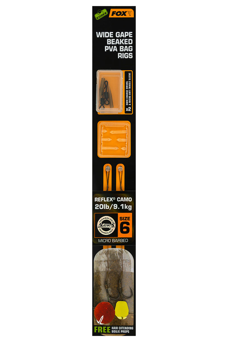 Fox EDGES™ Wide Gape Beaked PVA Bag Rigs