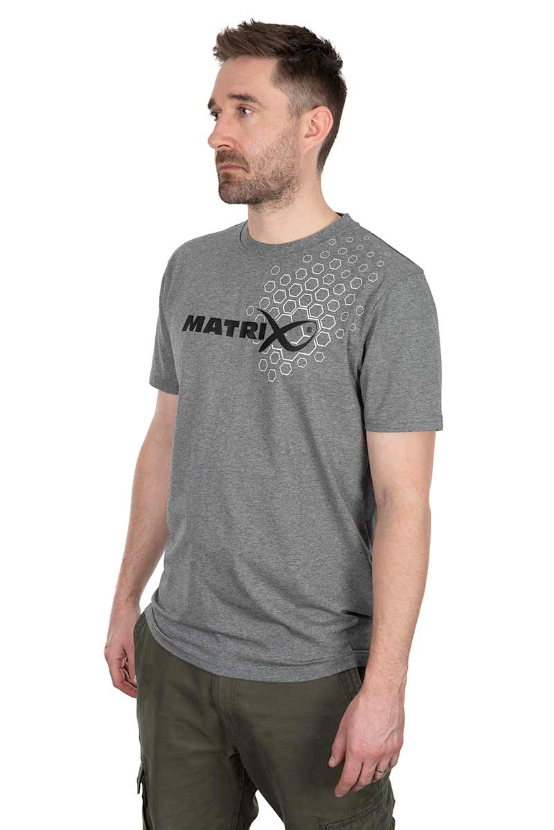 Matrix Hex Print T-Shirt (Grey Marl)