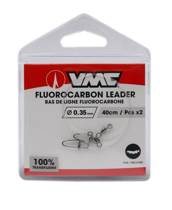 Struna fluorocarbon 40cm 0,30mm (2 buc) + vartej + agrafa rapida