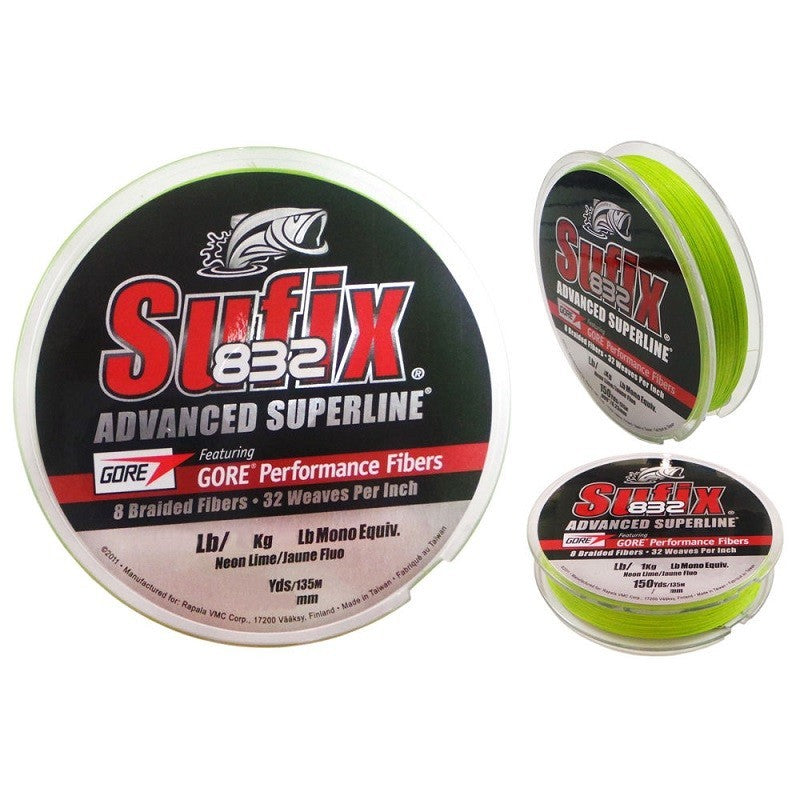 Sufix 832 120M 0.15MM/9.2KG/20LB/Neon Lime