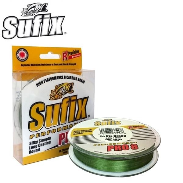 Sufix PERFORMANCE PRO 8 135M 0.10MM/6.5KG/6LB/LO VIS GREEN