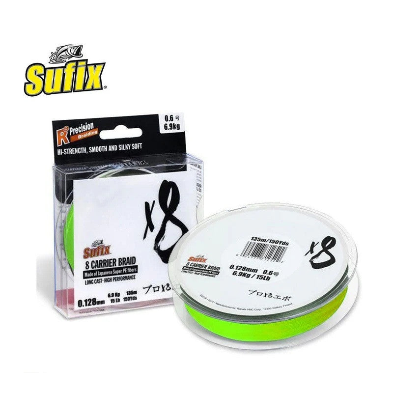 X8 100M 0.08 MM 4.1KG 0.25 9LB NEON CHARTREUSE